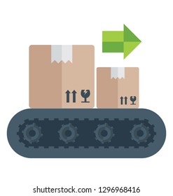 Delivery transformation, flat vector icon.