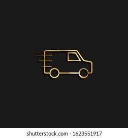 Delivery, transport, car gold icon. Vector illustration of golden icon