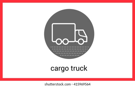Delivery transport contour outline vector icon. Cargo truck linear pictogram