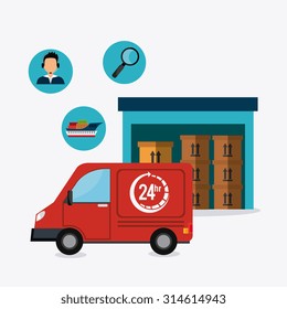 Delivery, transport and logistics business, vector illustration