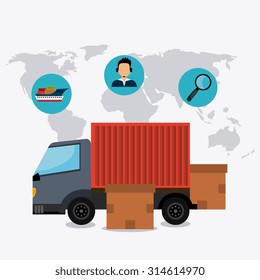 Delivery, transport and logistics business, vector illustration