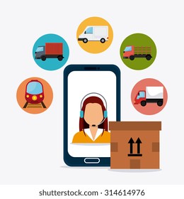 Delivery, transport and logistics business, vector illustration