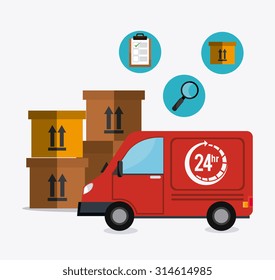 Delivery, transport and logistics business, vector illustration