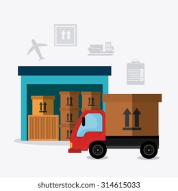 Delivery, transport and logistics business, vector illustration