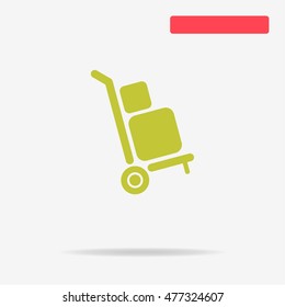 Delivery trolley icon. Vector concept illustration for design.