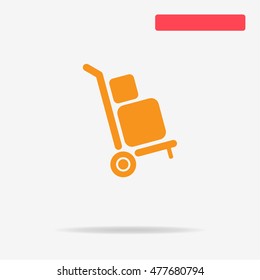 Delivery trolley icon. Vector concept illustration for design.