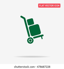 Delivery trolley icon. Vector concept illustration for design.