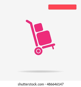 Delivery trolley icon. Vector concept illustration for design.