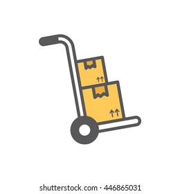 delivery trolley icon vector illustration
