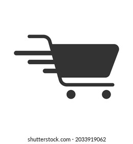 Delivery Trolley Shopping Cart icon With Black Color