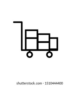 Delivery Trolley Symbol Icon Vector Illustration