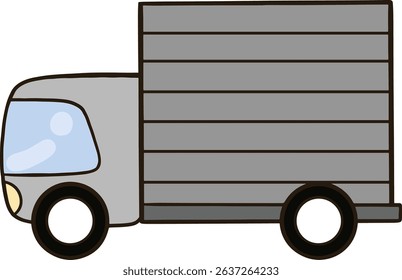 Delivery truck back view on transparent background