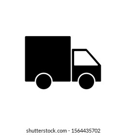 Delivery truck black icon store website shipping vector illustration