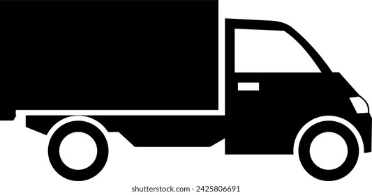 delivery truck box icon black and white