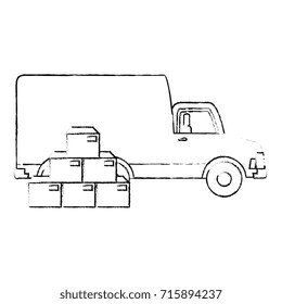 delivery truck with boxes