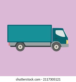Ilustración de vectores planos de caricatura de camiones de entrega