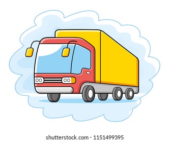 Delivery truck cartoon vector