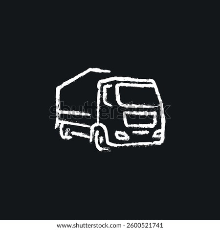 Delivery truck chalk icon. Vector isolated black illustration.