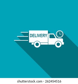 delivery truck with clock icon
