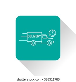 delivery truck with clock icon