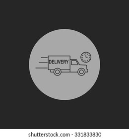 delivery truck with clock icon