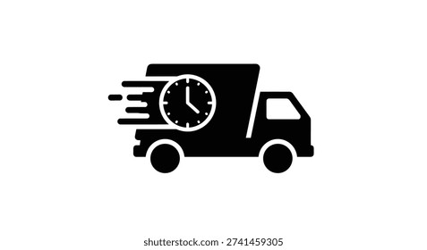 Delivery truck with clock on side