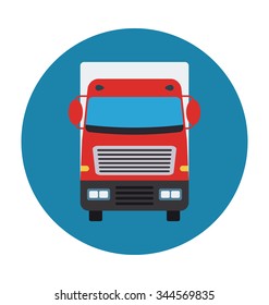 
Delivery Truck Colored Vector Icon
