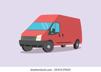 Delivery truck concept. Colored flat vector illustration isolated.