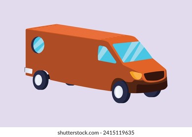 Concepto de camión de entrega. Ilustración vectorial plana de color aislada.