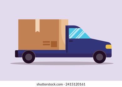 Delivery truck concept. Colored flat vector illustration isolated.
