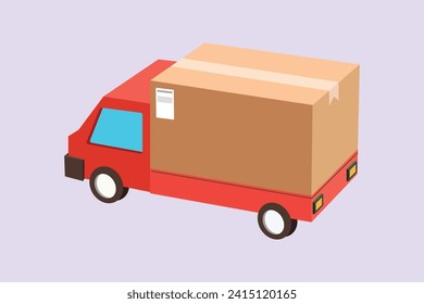 Delivery truck concept. Colored flat vector illustration isolated.