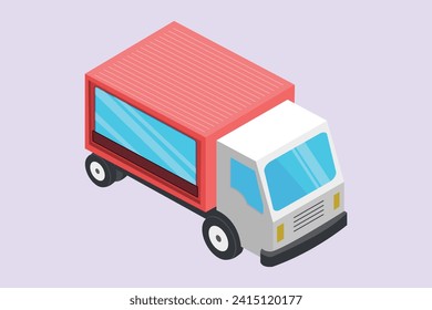 Delivery truck concept. Colored flat vector illustration isolated.