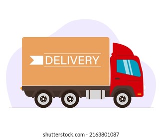 Delivery truck. Concept of the delivery service. Vector illustration