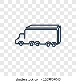 Delivery truck concept vector linear icon isolated on transparent background, Delivery truck concept transparency concept in outline style