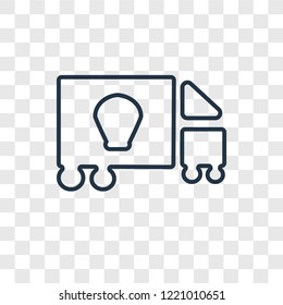 Delivery truck concept vector linear icon isolated on transparent background, Delivery truck concept transparency concept in outline style