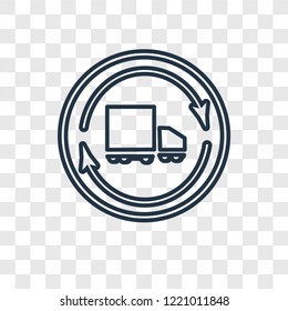 Delivery truck concept vector linear icon isolated on transparent background, Delivery truck concept transparency concept in outline style