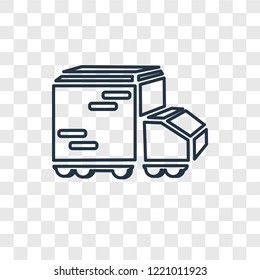 Delivery truck concept vector linear icon isolated on transparent background, Delivery truck concept transparency concept in outline style