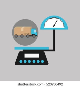 delivery truck concept weight scale icon vector illustration eps 10