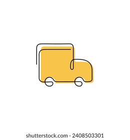 Delivery truck continuous line icon