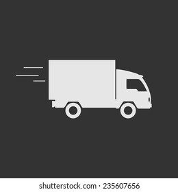 Delivery truck contour, flat icon. Editable vector illustration.