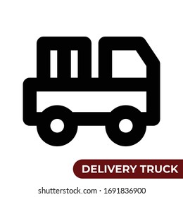 Delivery Truck. Designed in 24x24px artboard with 2px stroke thickness. Pixel perfect and scalable icon.