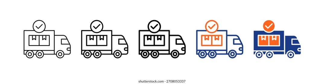 Icono de Vector de conjunto diferente de camión de entrega