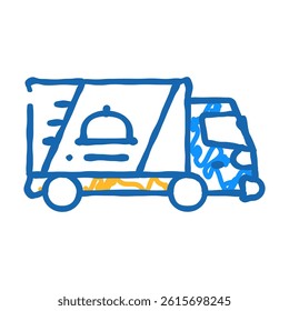 delivery truck doodle icon sketch vector. delivery truck sign. isolated symbol illustration
