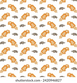 Delivery Truck fabric wallpaper repeating trendy pattern vector illustration background