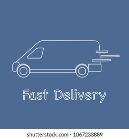 Delivery truck. Fast and convenient shipping. Free delivery.