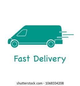 Delivery truck. Fast and convenient shipping. Free delivery.