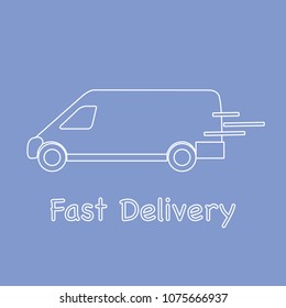 Delivery truck. Fast and convenient shipping. Free delivery.