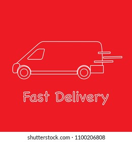 Delivery truck. Fast and convenient shipping. Free delivery.