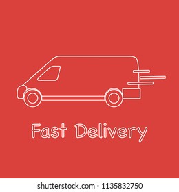 Delivery truck. Fast and convenient shipping. Free delivery.