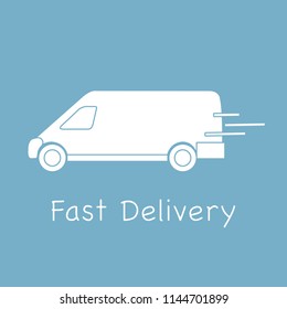 Delivery truck. Fast and convenient shipping. Free delivery.